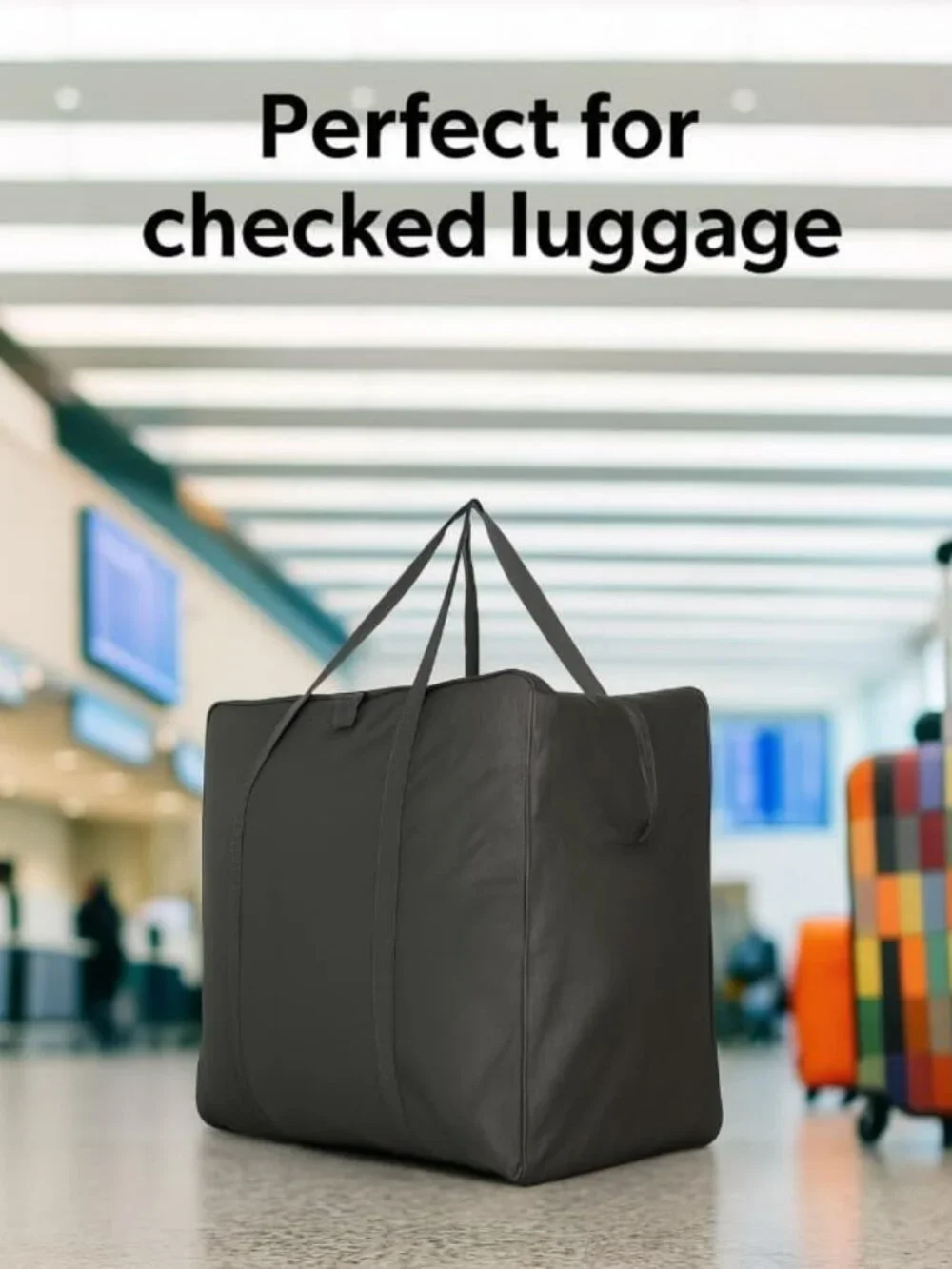 Extra Large Foldable Travel Duffel Bag - Heavy-Duty, Water-Resistant, TSA